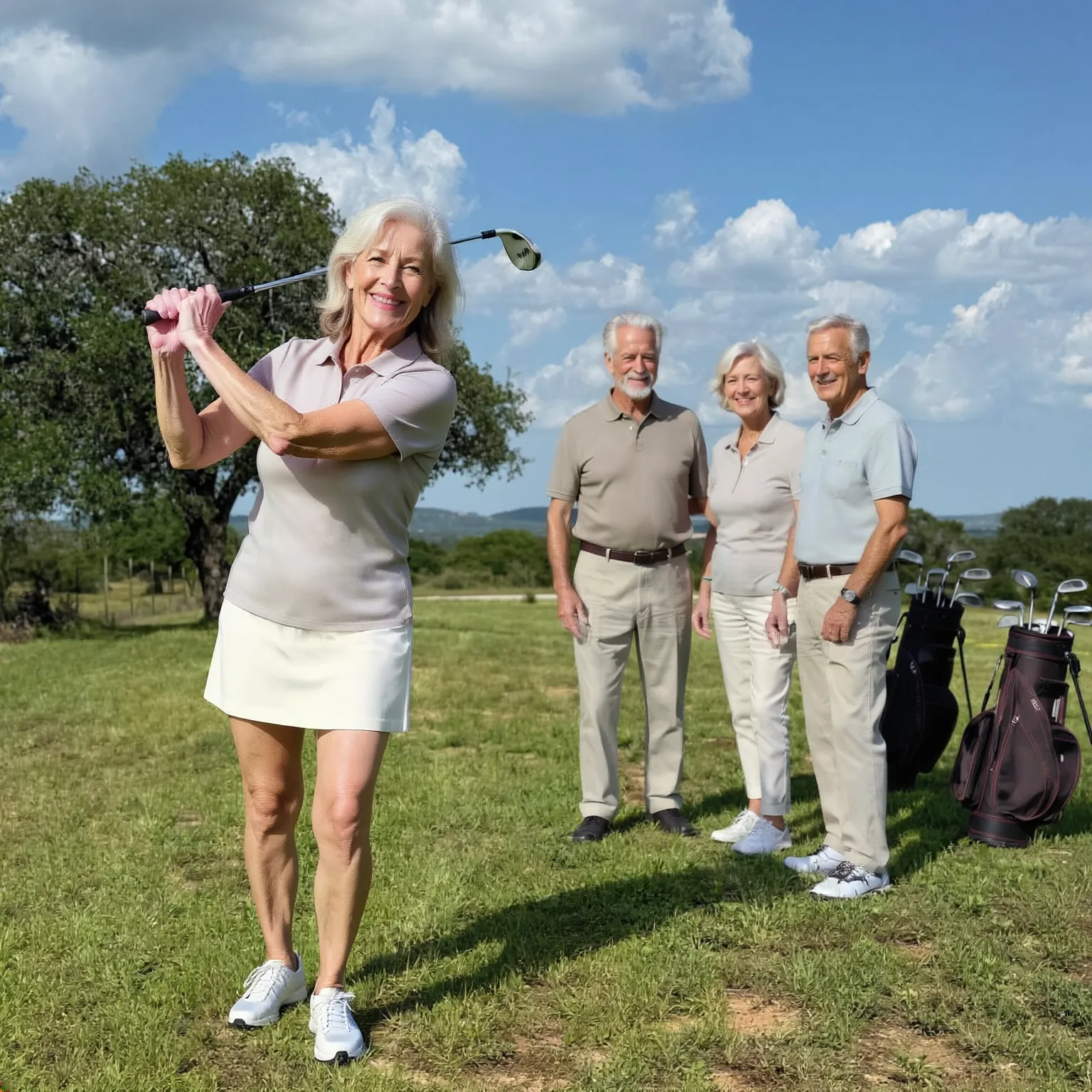 Women's golf foursome at a Horseshoe Bay course — the kind of weight-bearing forefoot activity Dr. Henry's non-surgical plantar plate treatment at Marble Falls Podiatrist is designed to preserve.